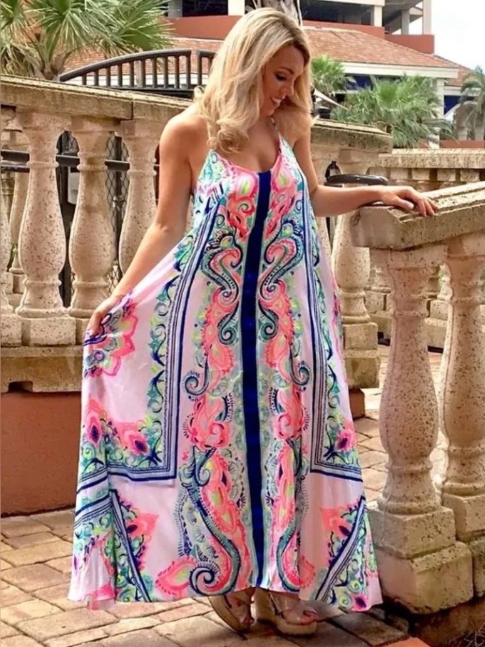Lilly Pulitzer Juna Silk Maxi Dress **Unicorn** NWT Size L